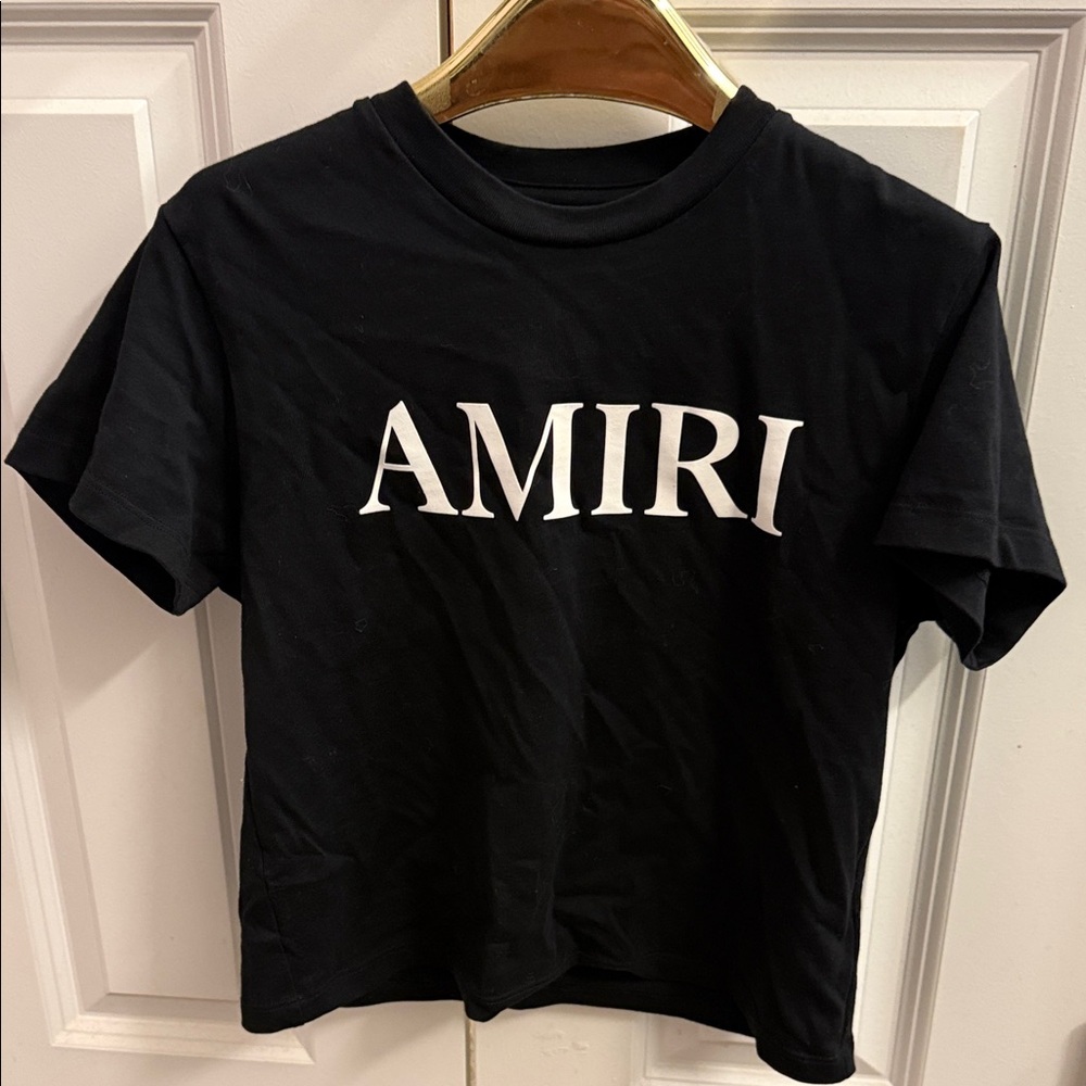 AMIRI Black T‑Shirt with White Logo